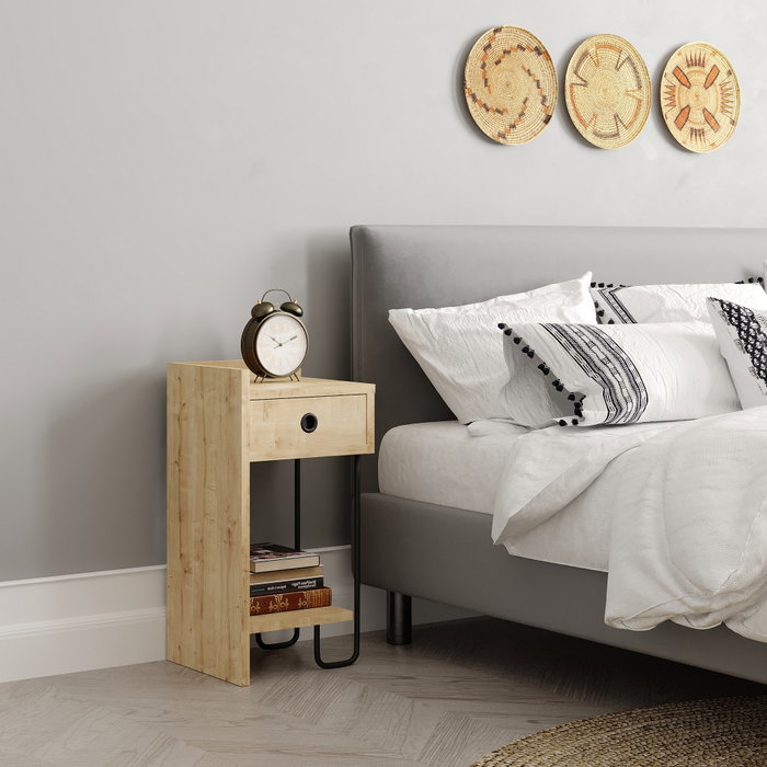 Hanah Home Sirius Left - Oak v2 Mesita de Noche Roble 32x61x30cm